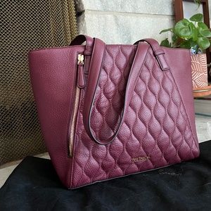 VERA BRADLEY quilted leather satchel in PLUM